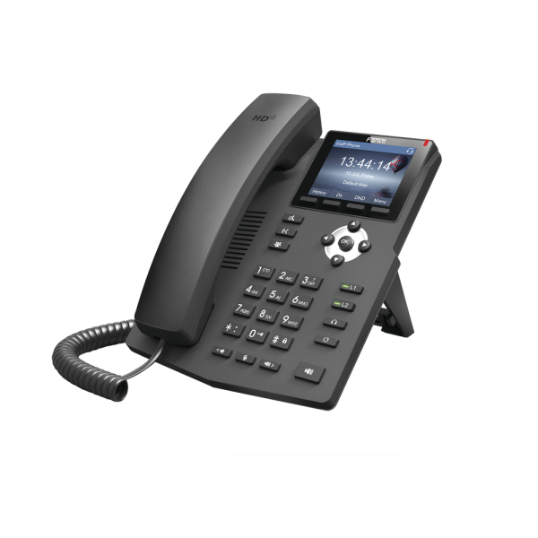 SOHO IP Phone X3S Color negro con pantalla LCD en color de 2,4 pulgadas para 2 líneas SIP y conferencia de 3 vías con PoE desactivado